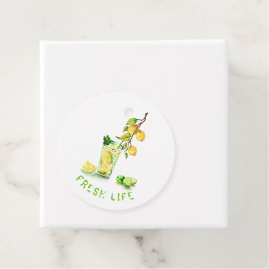 レモンメッセージカードスクールジュース飲み夏パーティー フェイバータグ (インサイチュ)