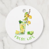 レモンメッセージカードスクールジュース飲み夏パーティー フェイバータグ (正面)