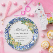 レモンメディテラネアン誕生日ブライダルベビーシャワー ペーパープレート (パーティー)