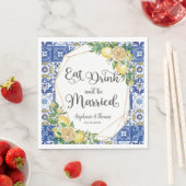 レモンメディテラネア結婚モザイク食べの飲料 スタンダードランチョンナプキン (インサイチュ)