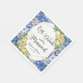 レモンメディテラネア結婚モザイク食べの飲料 スタンダードランチョンナプキン (角)