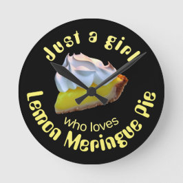 レモンメレンゲのパイが大好きな女の子 ラウンド壁時計
