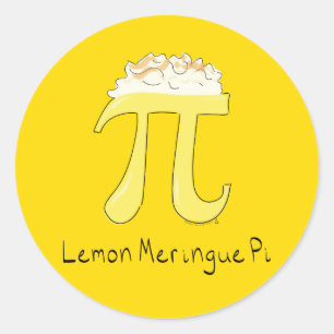 レモンメレンゲパイかわいい数学パイ日ステッカー ラウンドシール