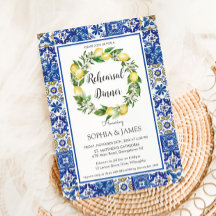 レモンモザイクタイル地中海のリハーサルディナー