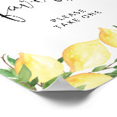 レモンモダンイエロー柑橘系シャワーウィズサイン ポスター (角)