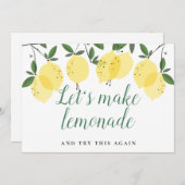 レモンモダンズ·グリーンリーが日付カードを変更 招待状 (正面/裏面)