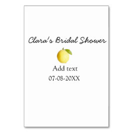 レモンモダンブライダルシャワーシンプルラスミニマルトB テーブルナンバー