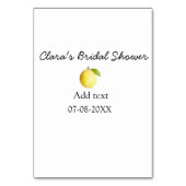 レモンモダンブライダルシャワーシンプルラスミニマルトB テーブルナンバー (裏面)