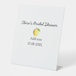 レモンモダンブライダルシャワーシンプルラスミニマルトB 台座サイン