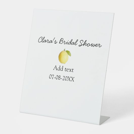 レモンモダンブライダルシャワーシンプルラスミニマルトB 台座サイン (正面)