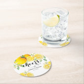 レモンモダンボホサマー結婚ズ ラウンドペーパーコースター (インサイチュ)
