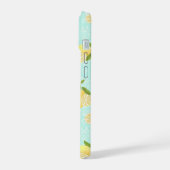 レモンモチーフ青 iPhone 15ケース (左側面)