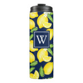 レモンモノグラムネイビーブルーサーマルタンブラー タンブラー (正面)