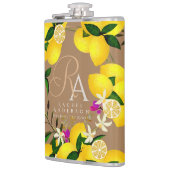 レモンモノグラムブラウン フラスク (左)