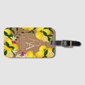 レモンモノグラムブラウン ラゲッジタグ (正面横)