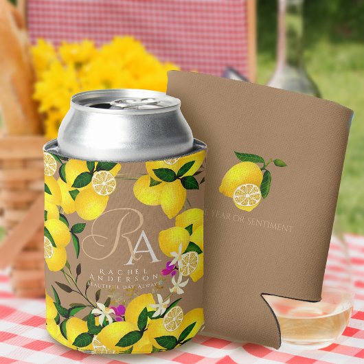レモンモノグラムブラウン 缶クーラー