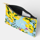 レモンモノグラムブルー アクセサリーポーチ (見開き)