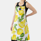レモンモノグラム植物黄緑 エプロン (インサイチュ)