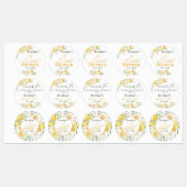 レモンユーカリバラブライダルシャワー ラベル (シート)