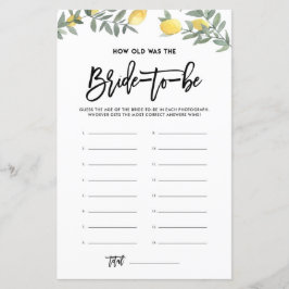 レモンヨールドザブライドブライダルシャワーゲーム