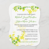 レモンライムつる植物結婚式招待状 招待状 (正面/裏面)