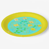 レモンライムとティール（緑がかった色）フローズ紙プレート ペーパープレート (アングル)