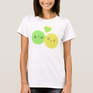 レモンライムのハートのかわいいのTシャツ Tシャツ