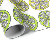 レモンライムの包装紙 ラッピングペーパー (ロールコーナー)