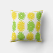 レモンライムの柑橘類パターン枕 クッション (裏面)