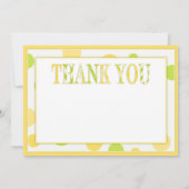 レモンライムの水玉模様はベビーシャワー感謝していしています サンキューカード (裏面)