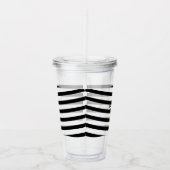レモンライムのLimoncilloのリボンのストライプなモノグラム アクリルタンブラー (右)
