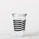 レモンライムのLimoncilloのリボンのストライプなモノグラム アクリルタンブラー (裏面)