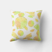 レモンライムオレンジスライスのフルーツ柑橘類自然 クッション (裏面)