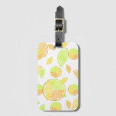 レモンライムオレンジスライスのフルーツ柑橘類自然 ラゲッジタグ (正面縦)