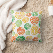 レモンライムオレンジ水彩パターン（の模様が）ある枕 クッション (ブランケット)