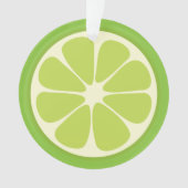 レモンライムグリーンジューシー夏の柑橘類フルーツスライス オーナメント (正面)