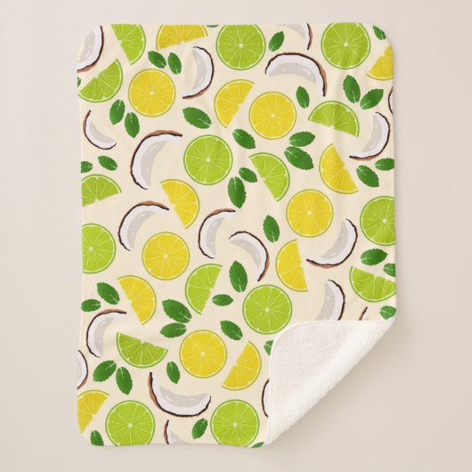 レモンライムココナッツとミント幸せな陽気なパターン シェルパブランケット (正面)