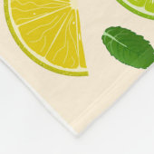 レモンライムココナッツとミント幸せな陽気なパターン フリースブランケット (角)