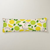 レモンライムココナッツとミント幸せな陽気なパターン ボディピロー (裏面)