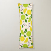レモンライムココナッツとミント幸せな陽気なパターン ボディピロー (裏面 (縦))