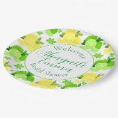 レモンライムサニーシトラスブライダルシャワー招待 ペーパープレート (アングル)