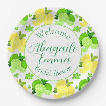 レモンライムサニーシトラスブライダルシャワー招待
