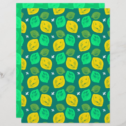 レモンライムスクラップブック紙 (正面/裏面)