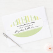 レモンライムストライプキッチンラベルベーキングシール 楕円形シール (封筒)