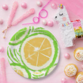 レモンライムスライススワール抽象芸術パーティー ペーパープレート (パーティー)