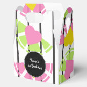 レモンライムスライスハートストライプフルーティパターン フェイバーボックス (オープン)