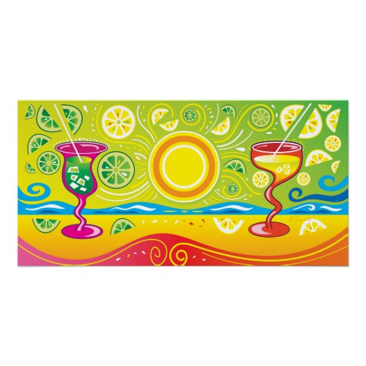 レモンライムビーチカクテル ポスター (正面)