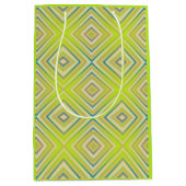 レモンライム代替ダイヤモンドパターン ミディアムペーパーバッグ (正面)