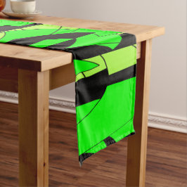 レモンライム抽象芸術アート ショートテーブルランナー