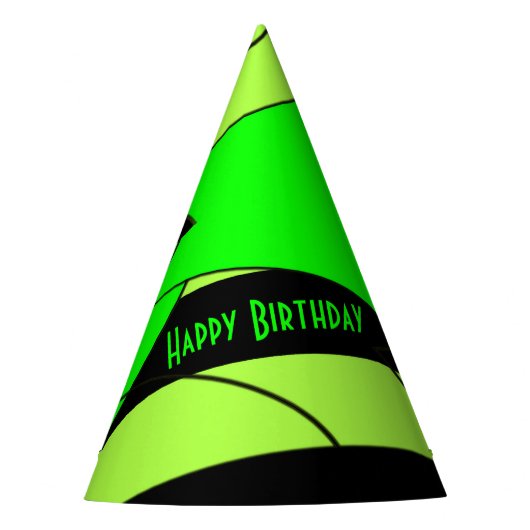 レモンライム抽象芸術ジャングル誕生日 パーティーハット (正面)